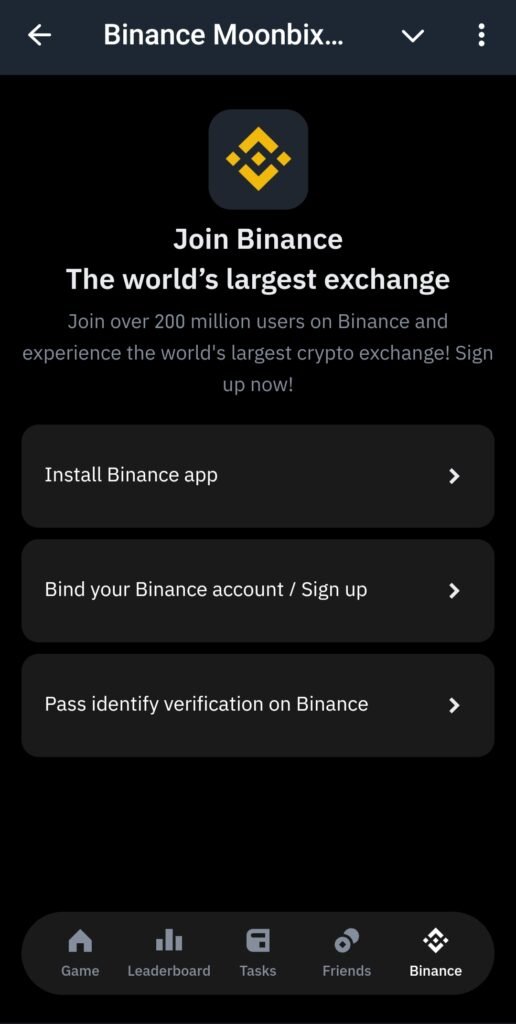 How to connect moonbix Binance account